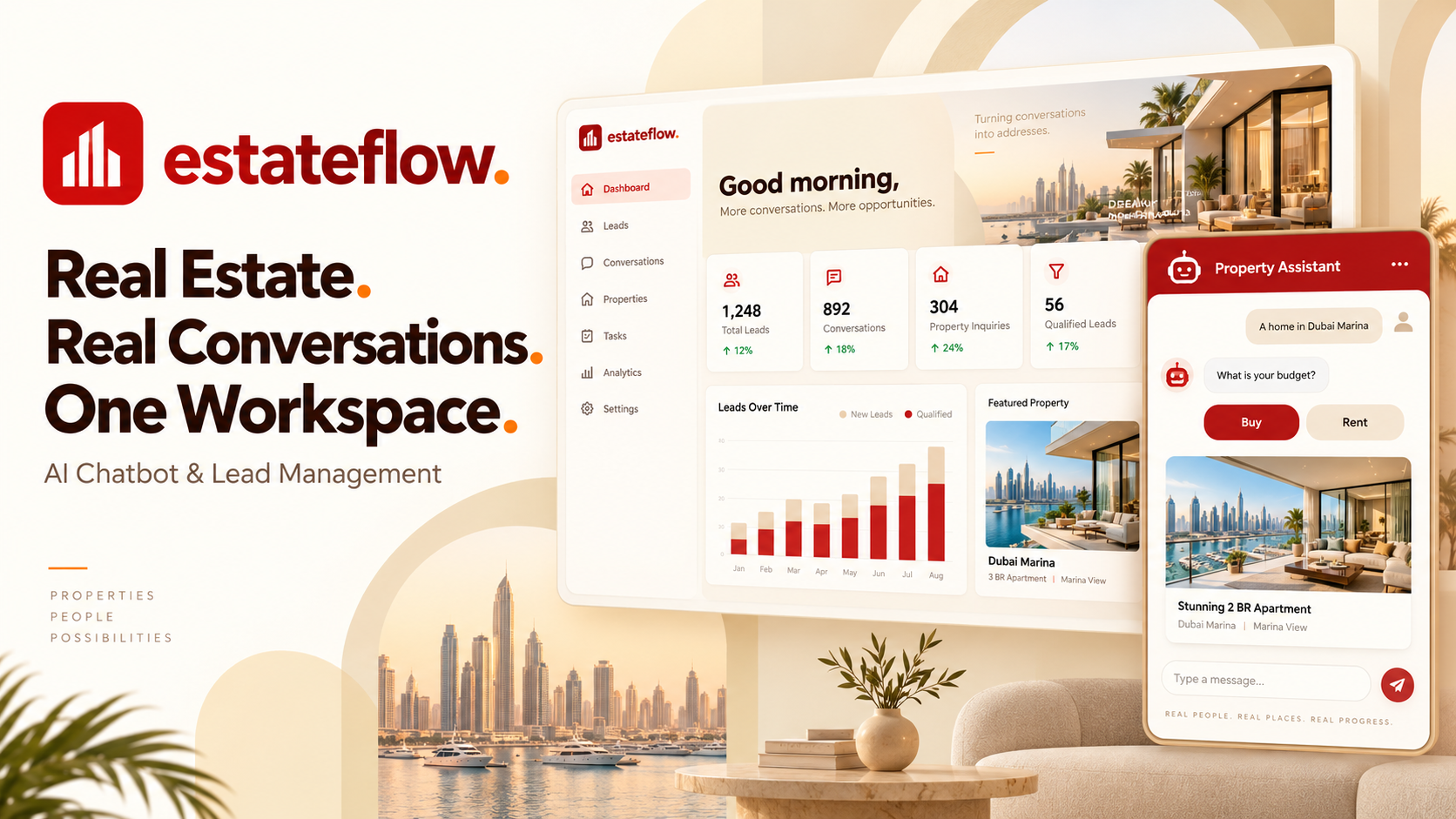 EstateFlow — AI Chatbot & Lead Management for Real Estate