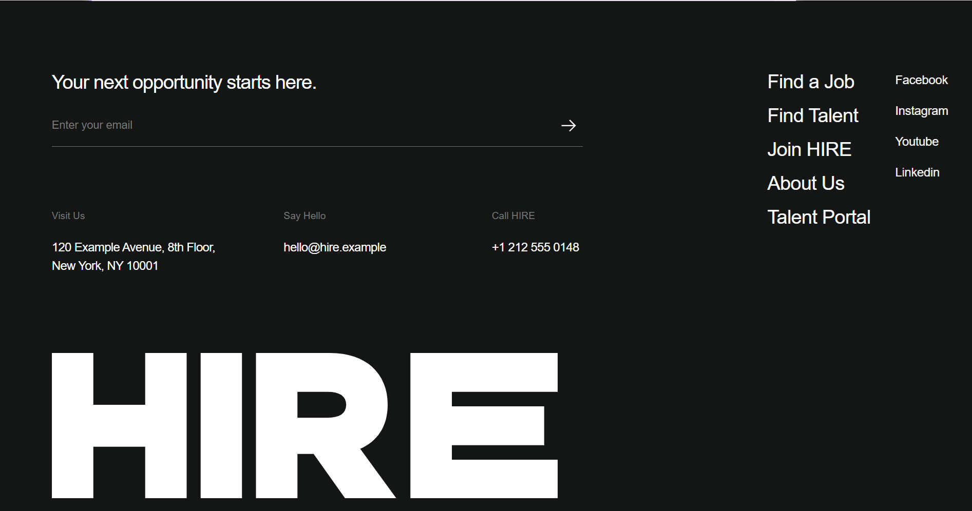 HIRE — Bold Recruitment Footer