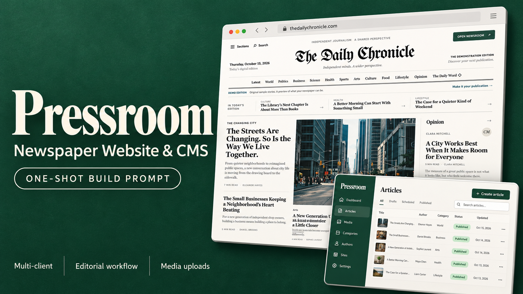 Pressroom — Newspaper Website & Multi-Client CMS