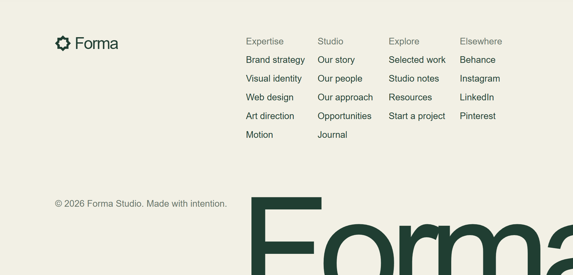 Minimal Creative Studio Footer Prompt
